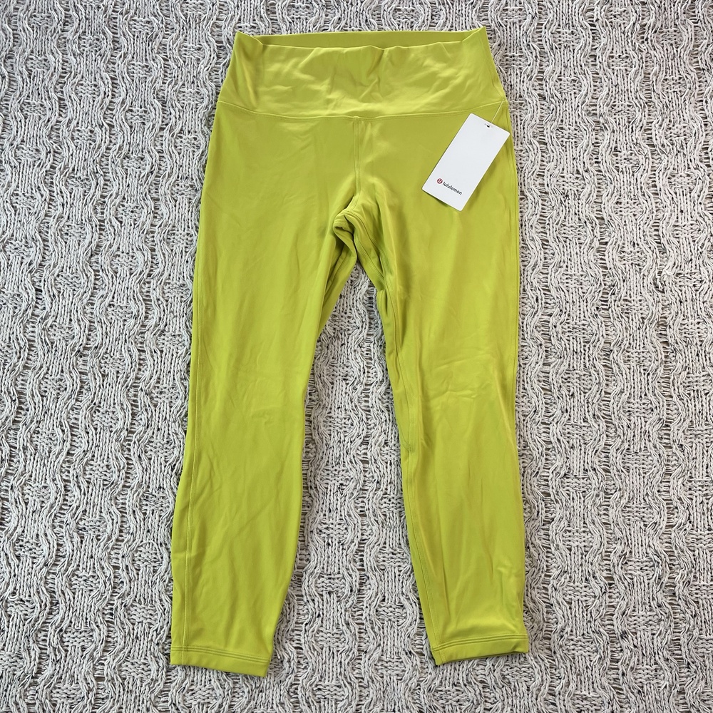 Lululemon Align HR Pant 25" Leggings Womens 12 Lime Green High Rise Inseam NWT
